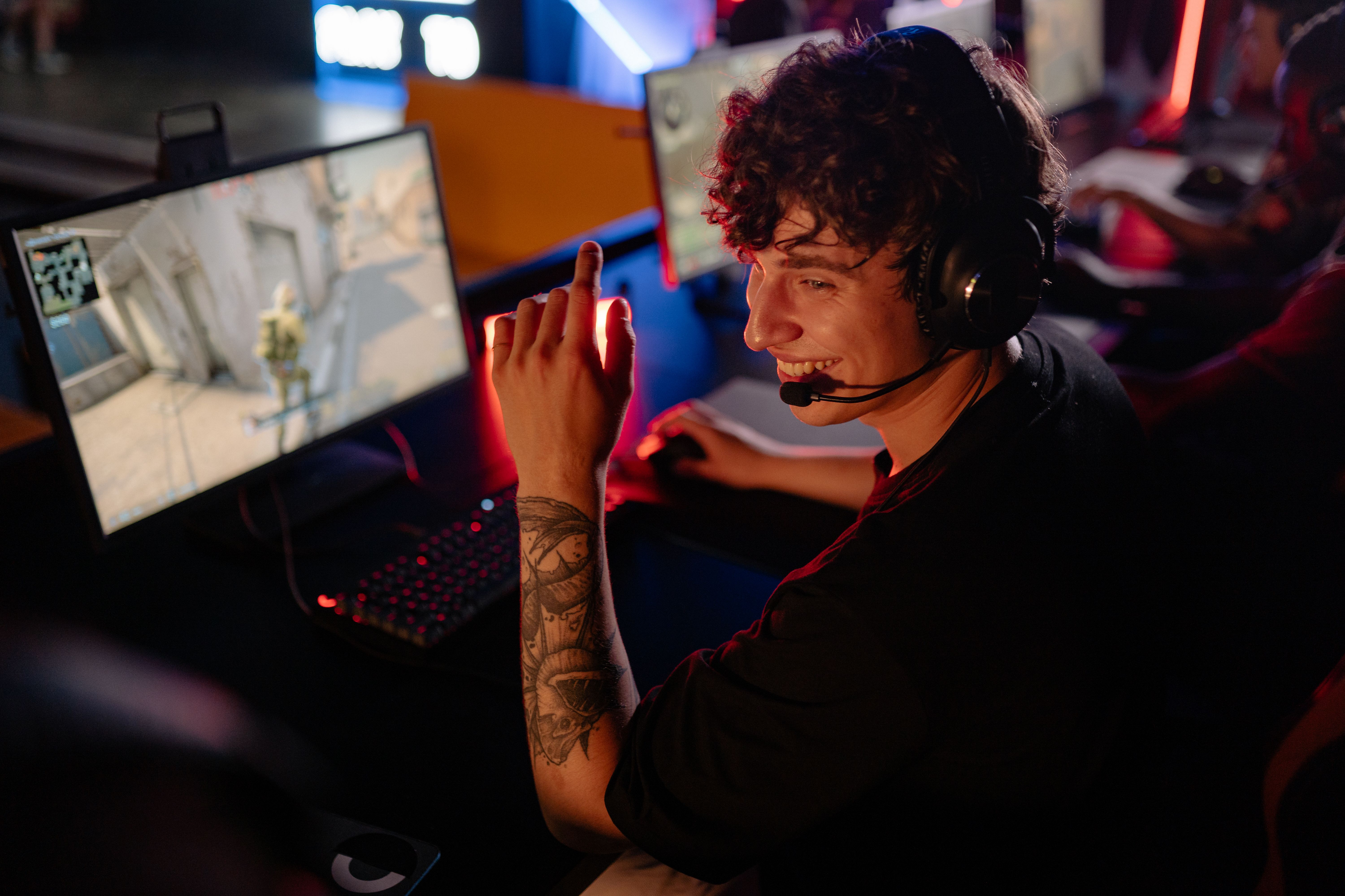 happy online gamer